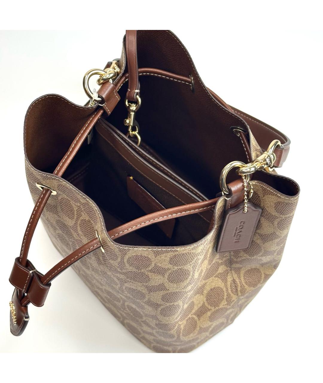 COACH Бежевая сумка через плечо, фото 4