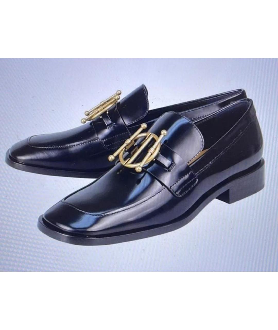 CHRISTIAN DIOR Черные кожаные лоферы, фото 6