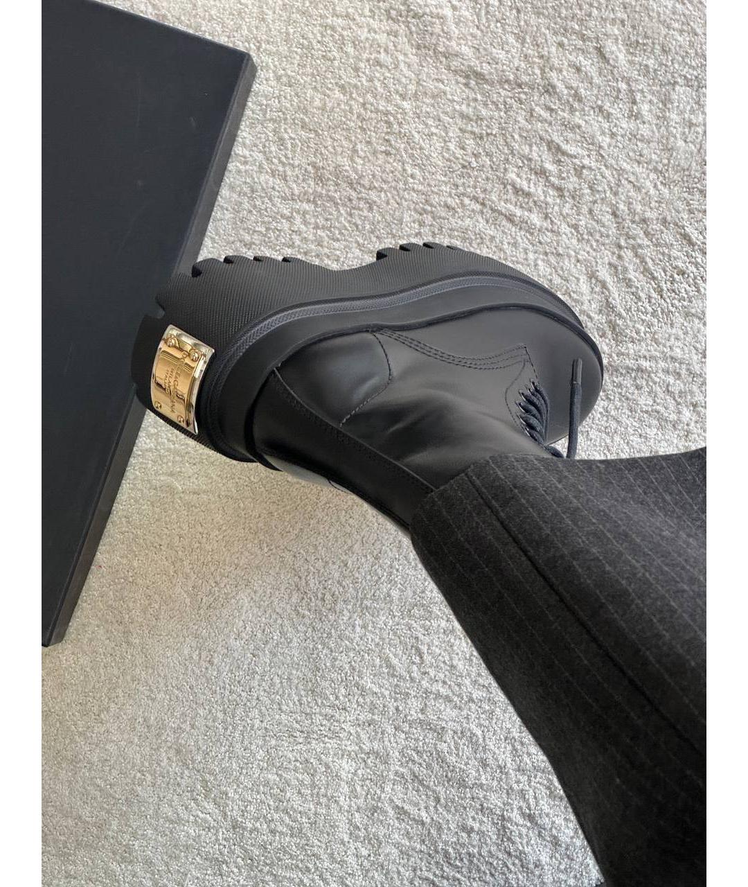 DOLCE&GABBANA Черные кожаные ботинки, фото 6