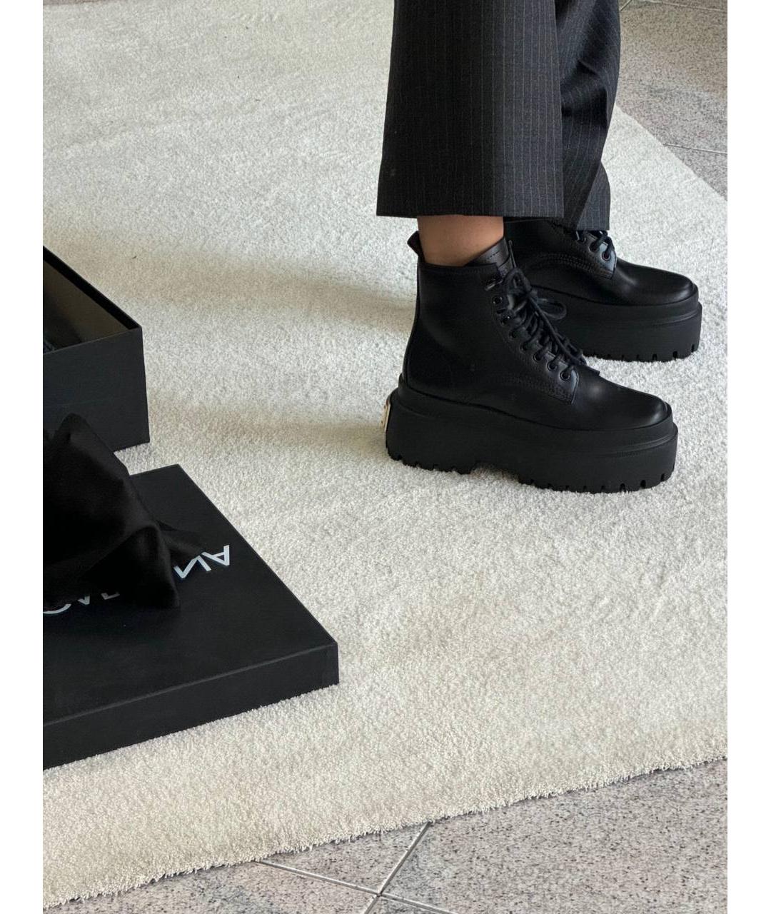 DOLCE&GABBANA Черные кожаные ботинки, фото 7