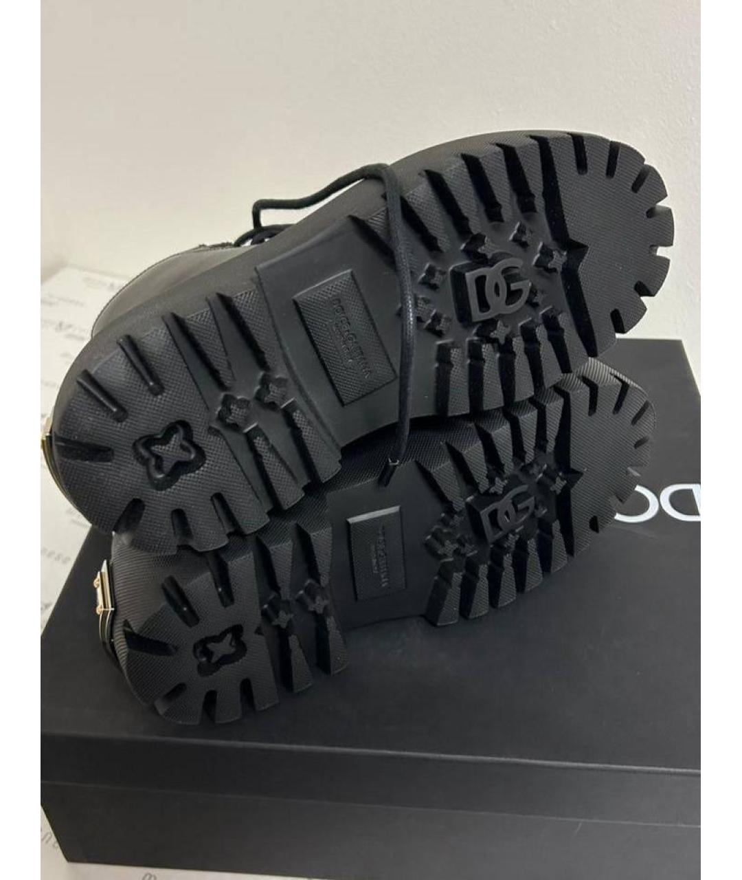 DOLCE&GABBANA Черные кожаные ботинки, фото 5