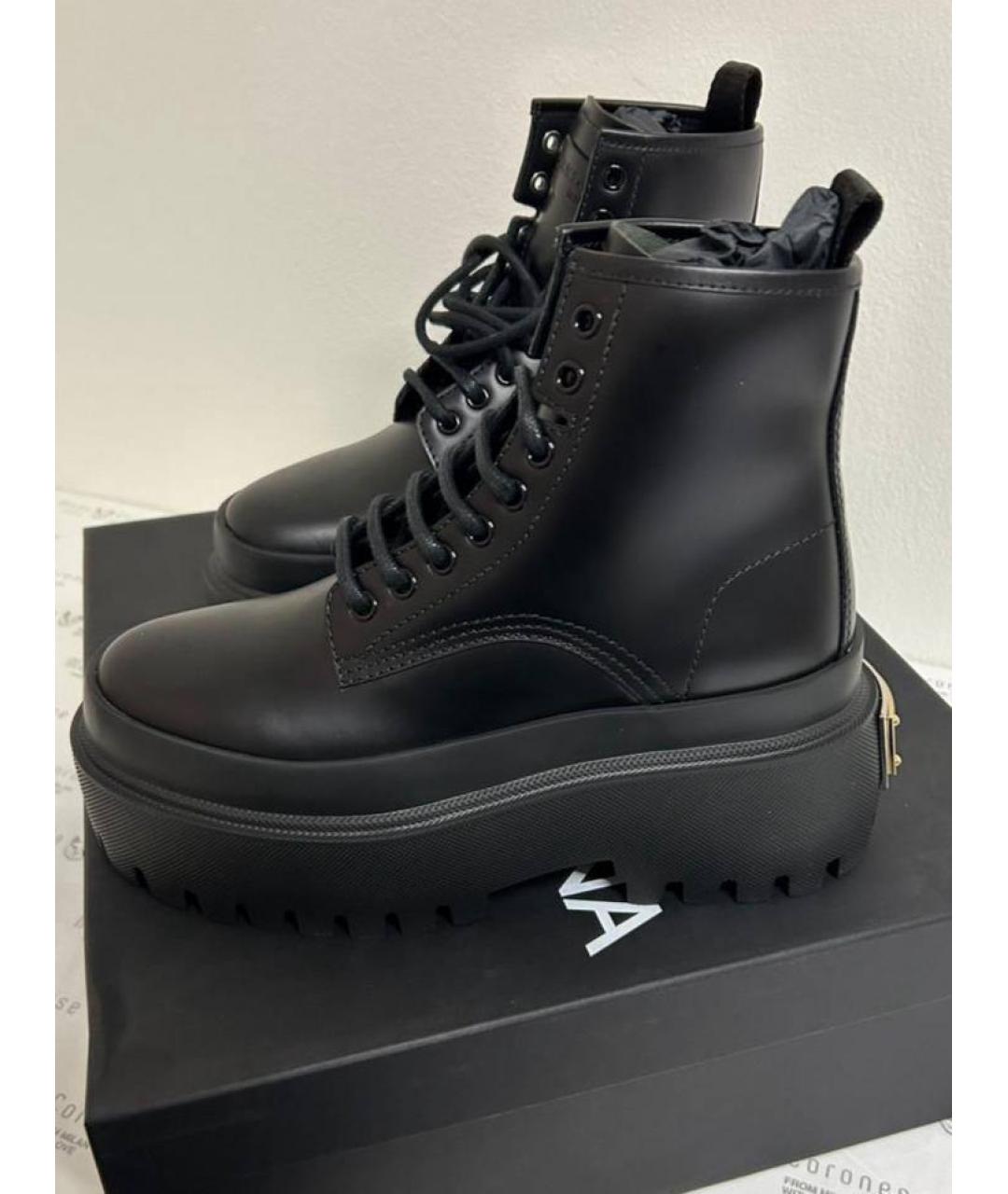 DOLCE&GABBANA Черные кожаные ботинки, фото 9