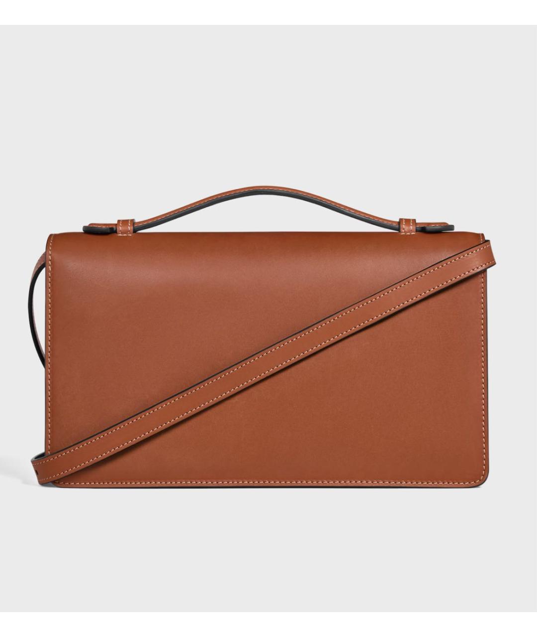 CELINE Коричневая кожаная сумка через плечо, фото 3