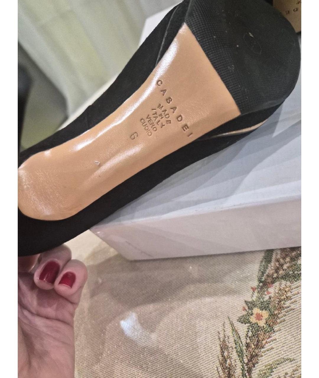 CASADEI Черные замшевые туфли, фото 7