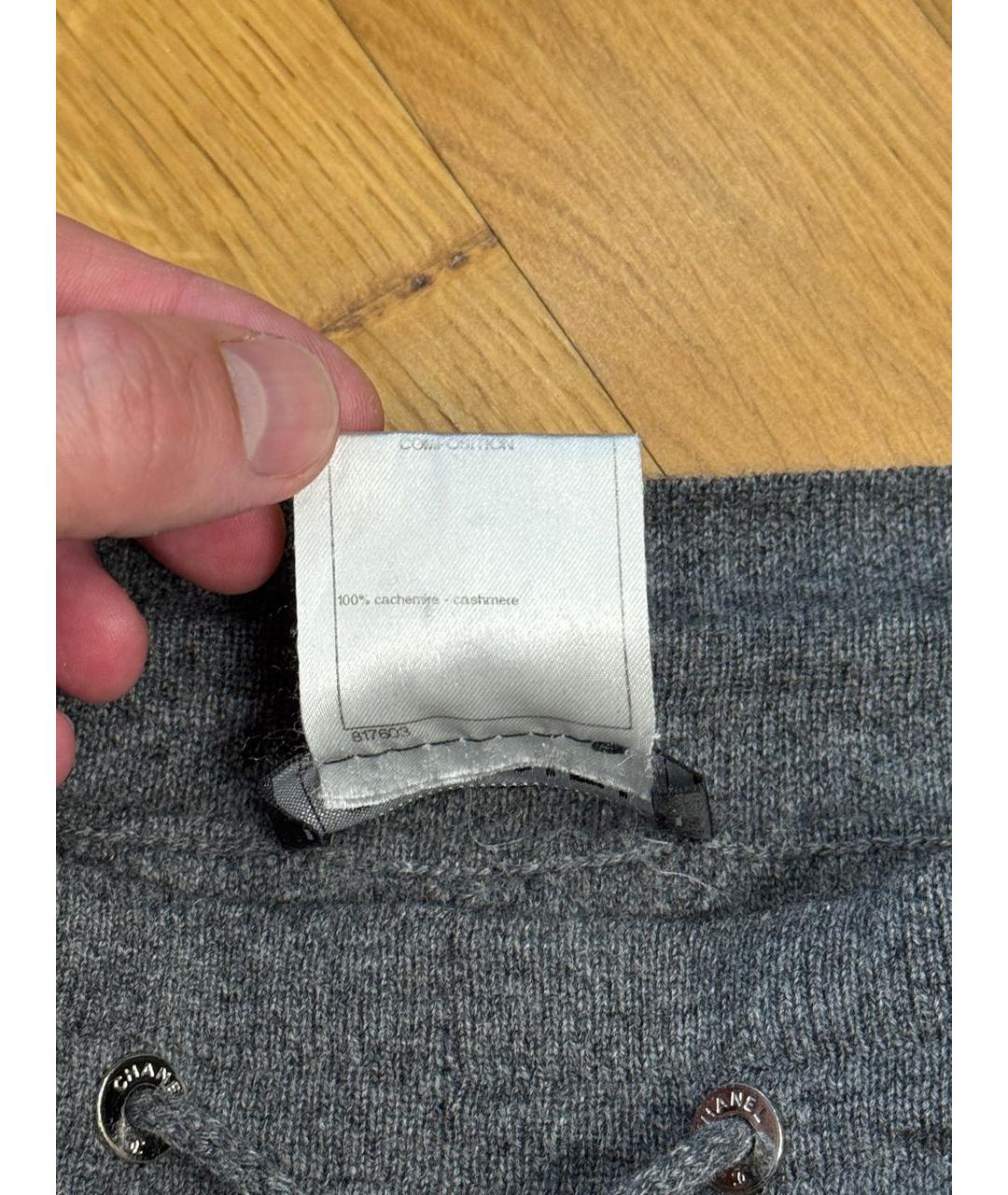 CHANEL Серые кашемировые брюки узкие, фото 4