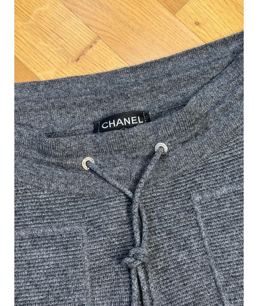 CHANEL Серые кашемировые брюки узкие, фото 2