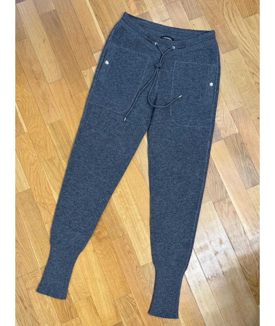 CHANEL Серые кашемировые брюки узкие, фото 9