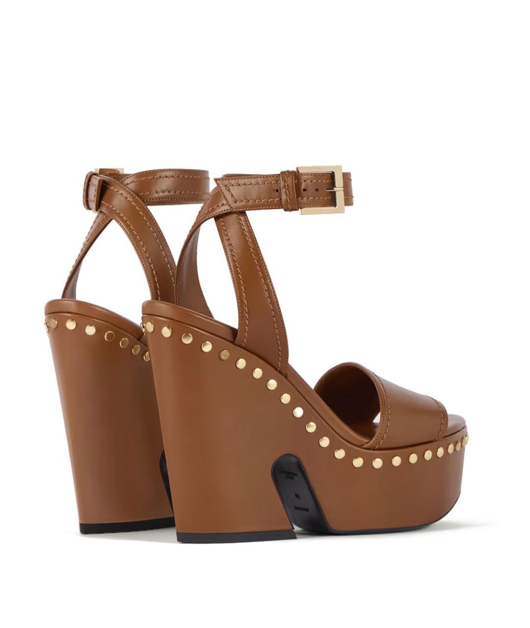 GIVENCHY Коричневые кожаные босоножки, фото 3