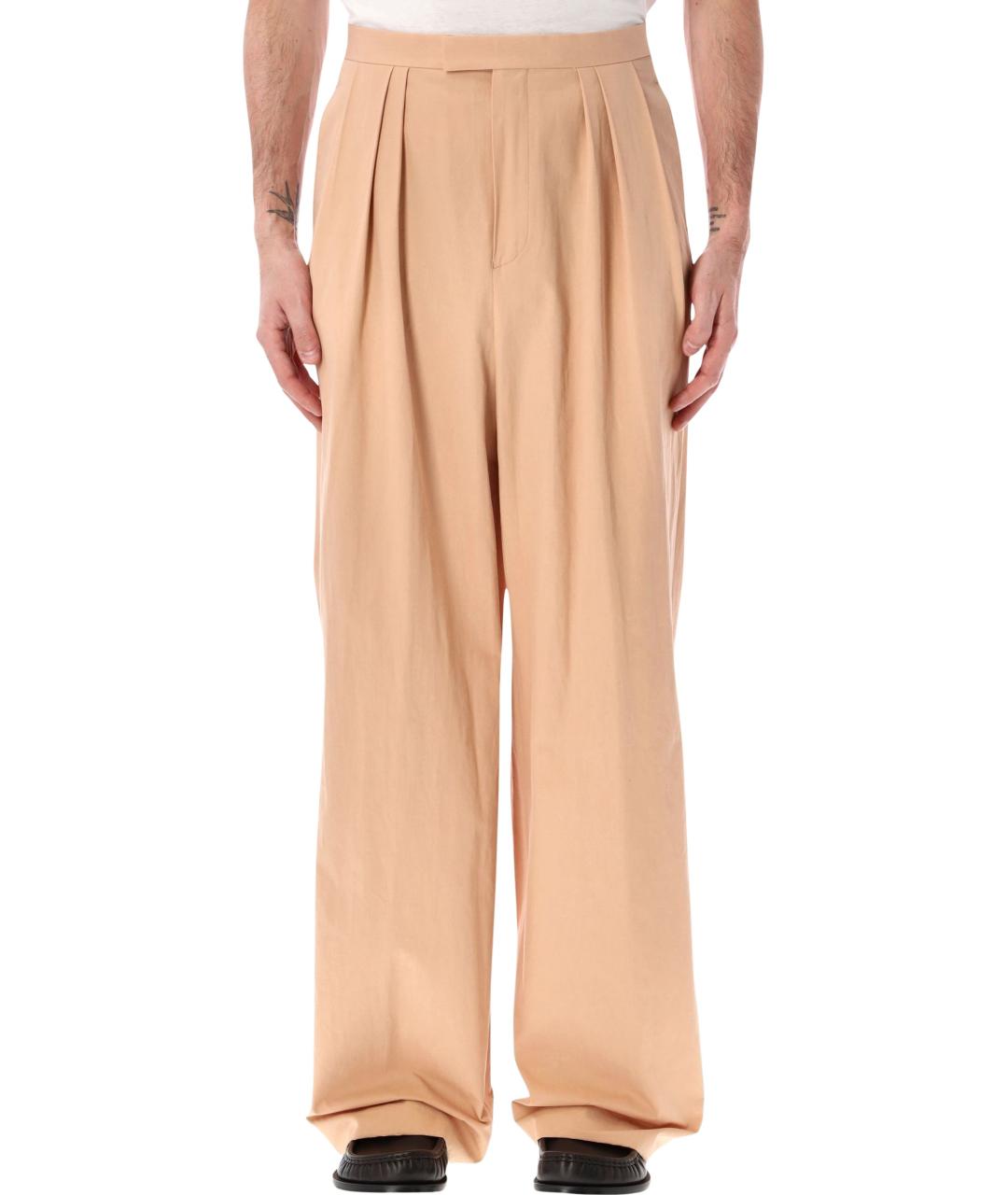 DRIES VAN NOTEN Бежевые хлопковые повседневные брюки, фото 1