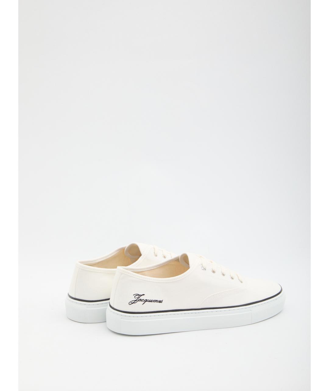 JACQUEMUS Белые текстильные низкие кроссовки / кеды, фото 3