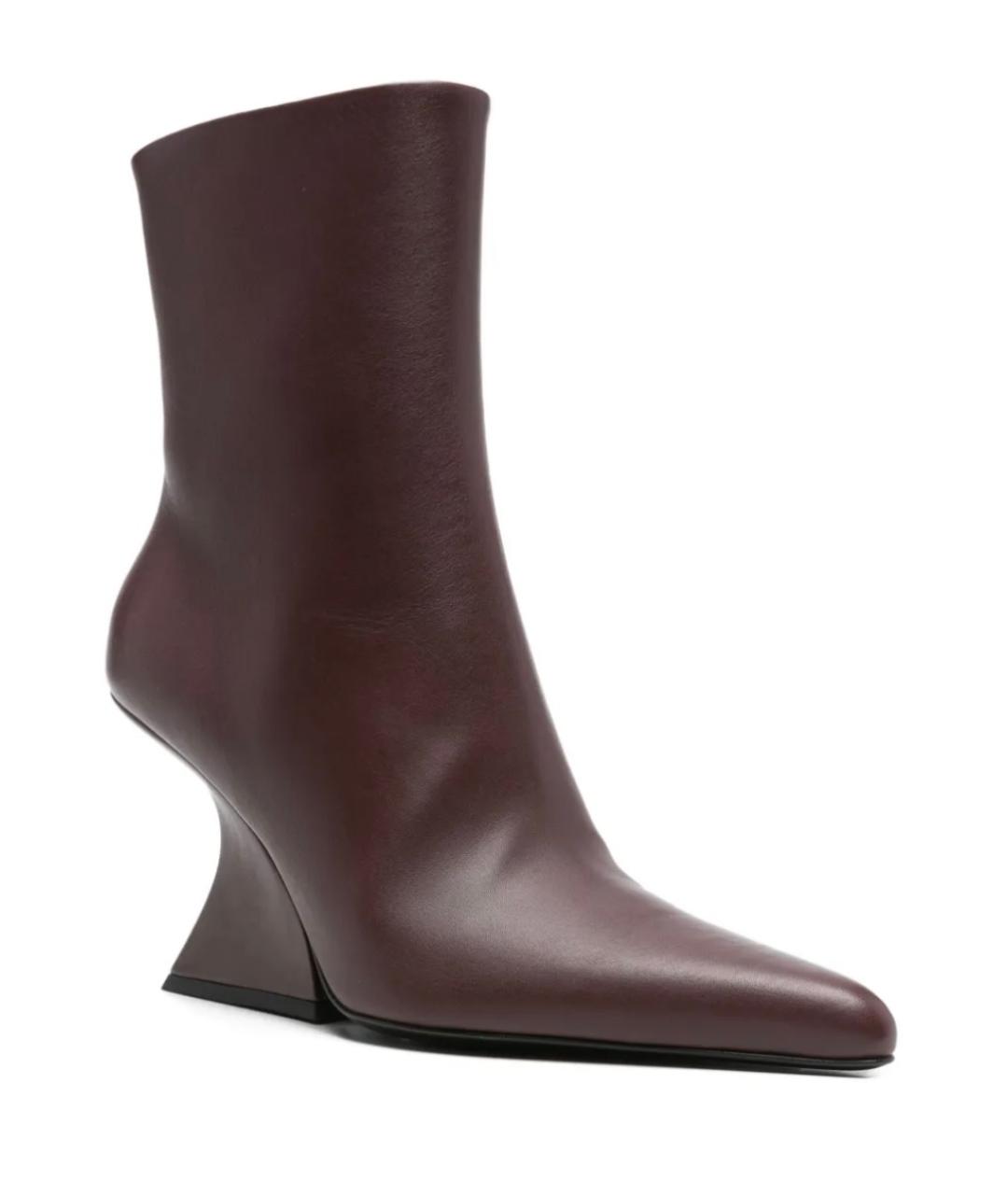 MUGLER Бордовые кожаные ботильоны, фото 2