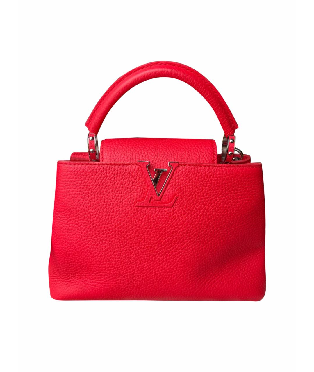 LOUIS VUITTON Красная кожаная сумка с короткими ручками, фото 1