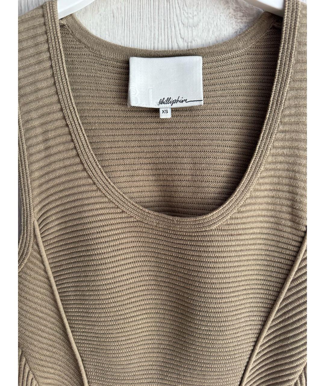 3.1 PHILLIP LIM Бежевое хлопковое повседневное платье, фото 3