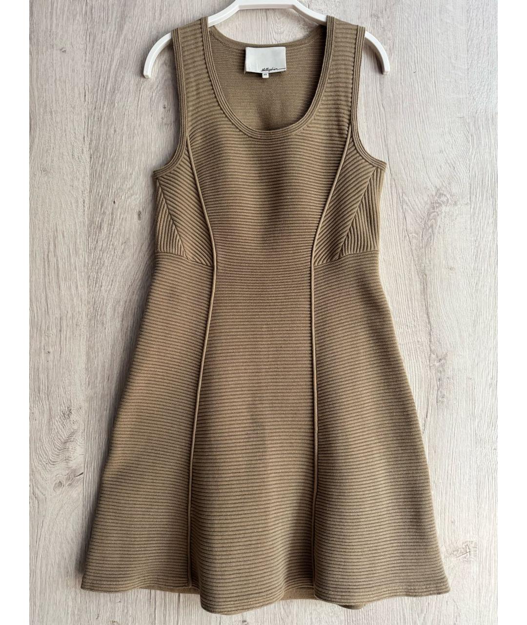 3.1 PHILLIP LIM Бежевое хлопковое повседневное платье, фото 6