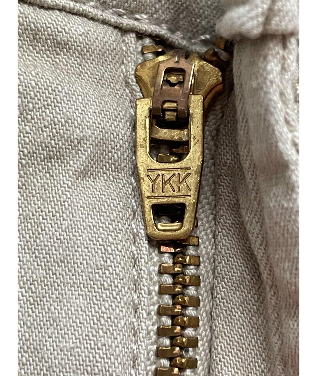 LORO PIANA Бежевые хлопко-эластановые прямые брюки, фото 3