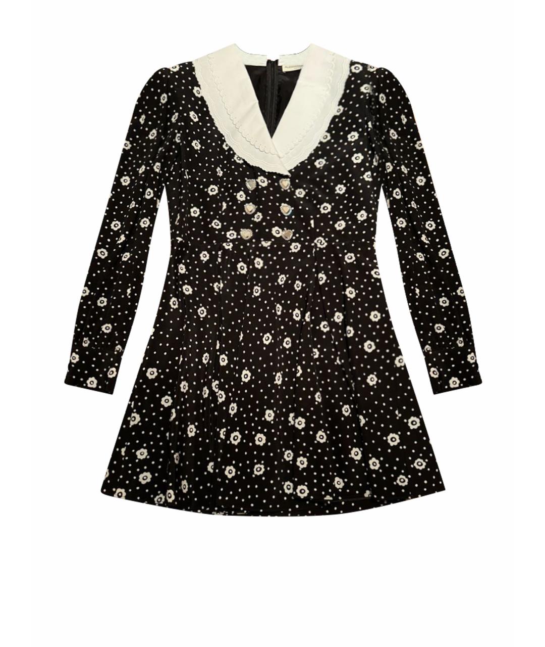 ALESSANDRA RICH Черное вискозное коктейльное платье, фото 1