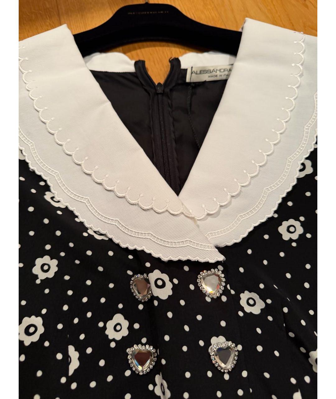 ALESSANDRA RICH Черное вискозное коктейльное платье, фото 3