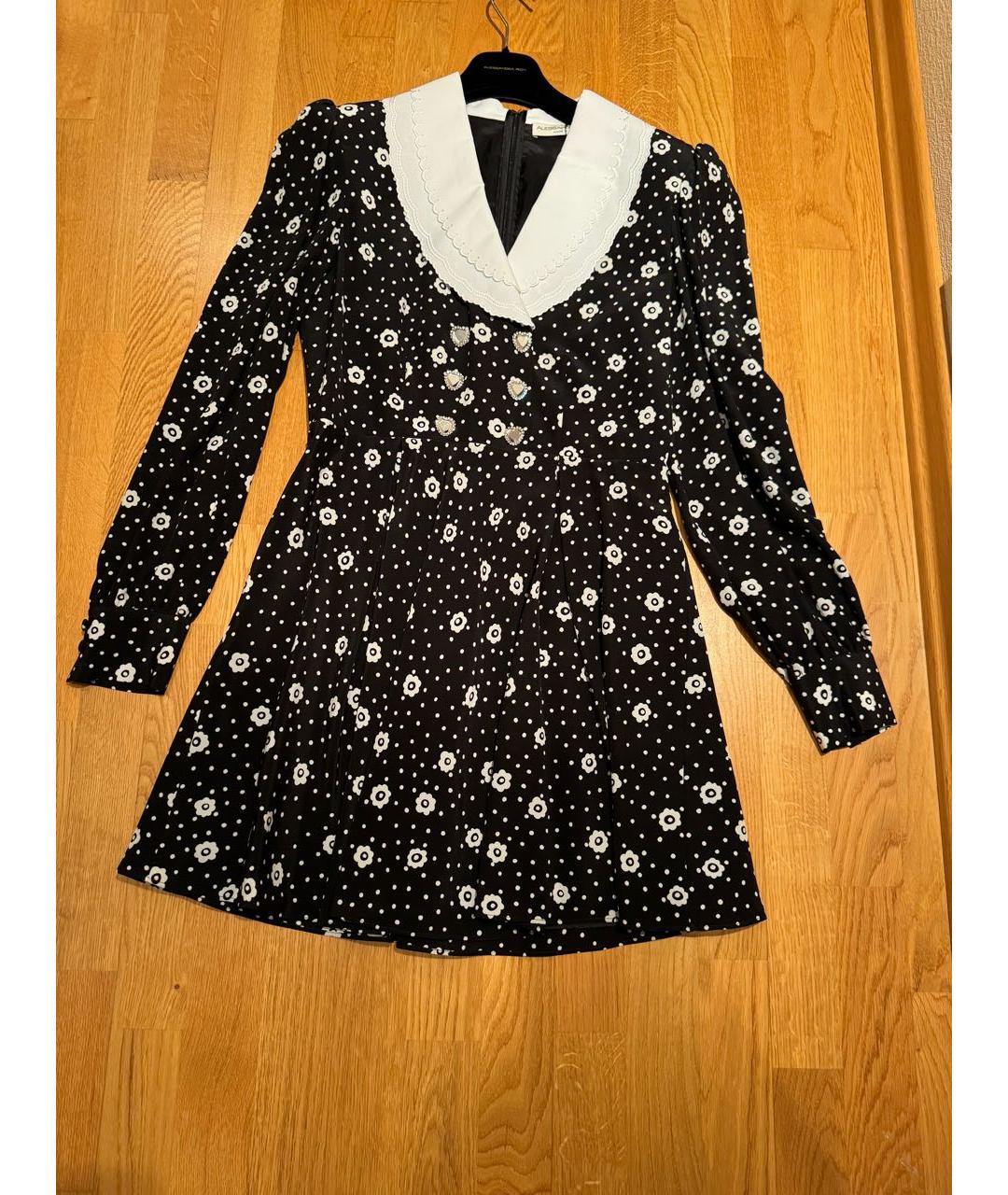 ALESSANDRA RICH Черное вискозное коктейльное платье, фото 7