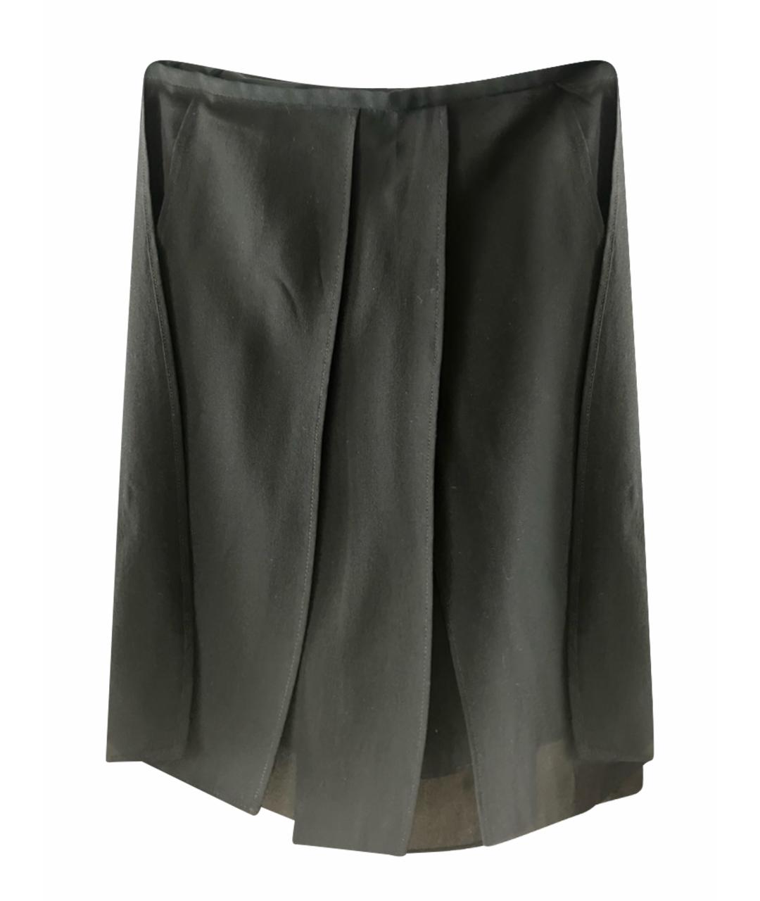 JIL SANDER Черная шелковая юбка мини, фото 1