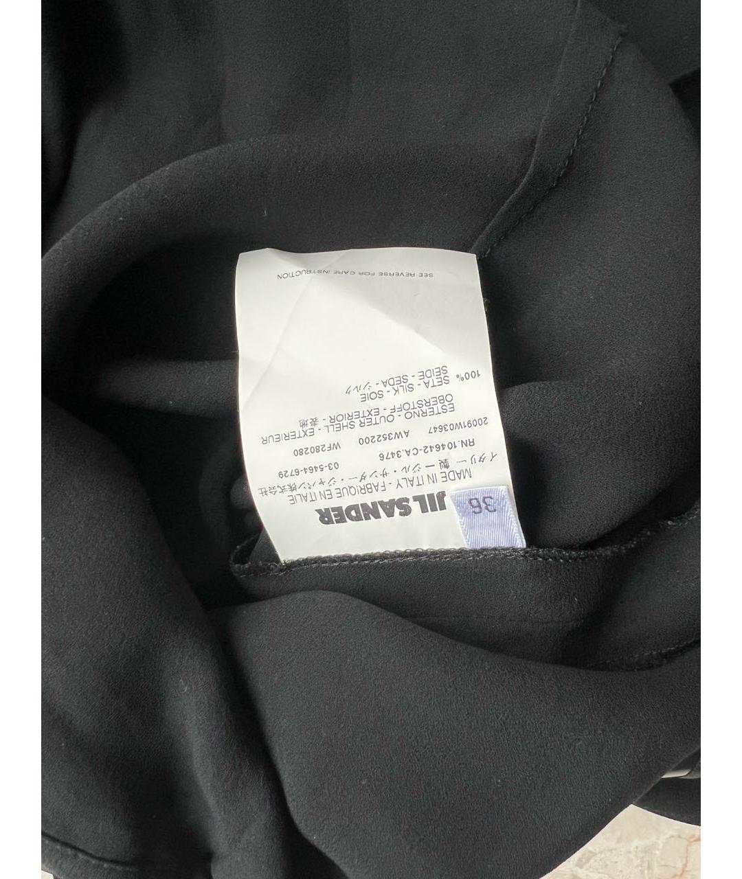 JIL SANDER Черная шелковая юбка мини, фото 3