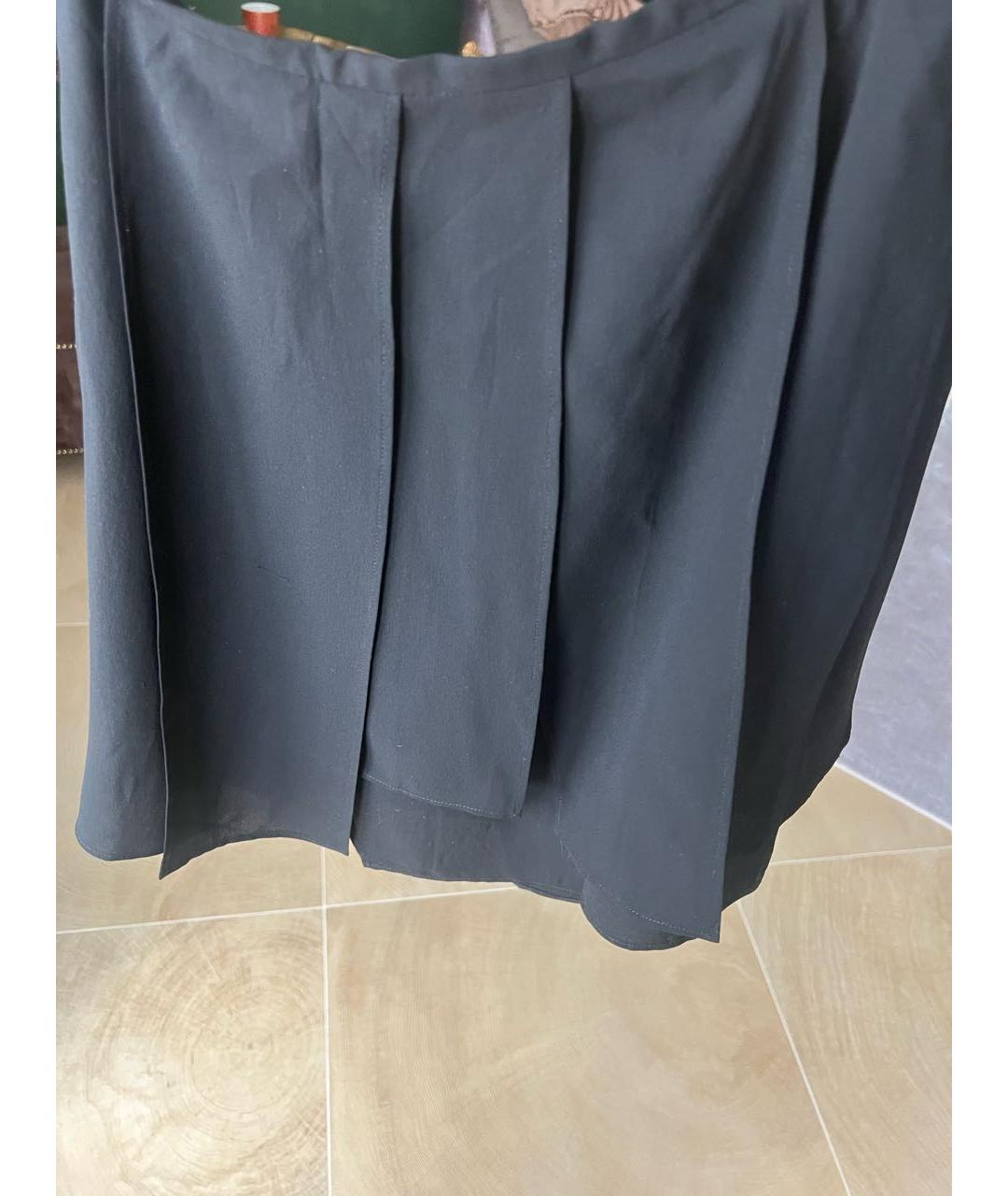 JIL SANDER Черная шелковая юбка мини, фото 5