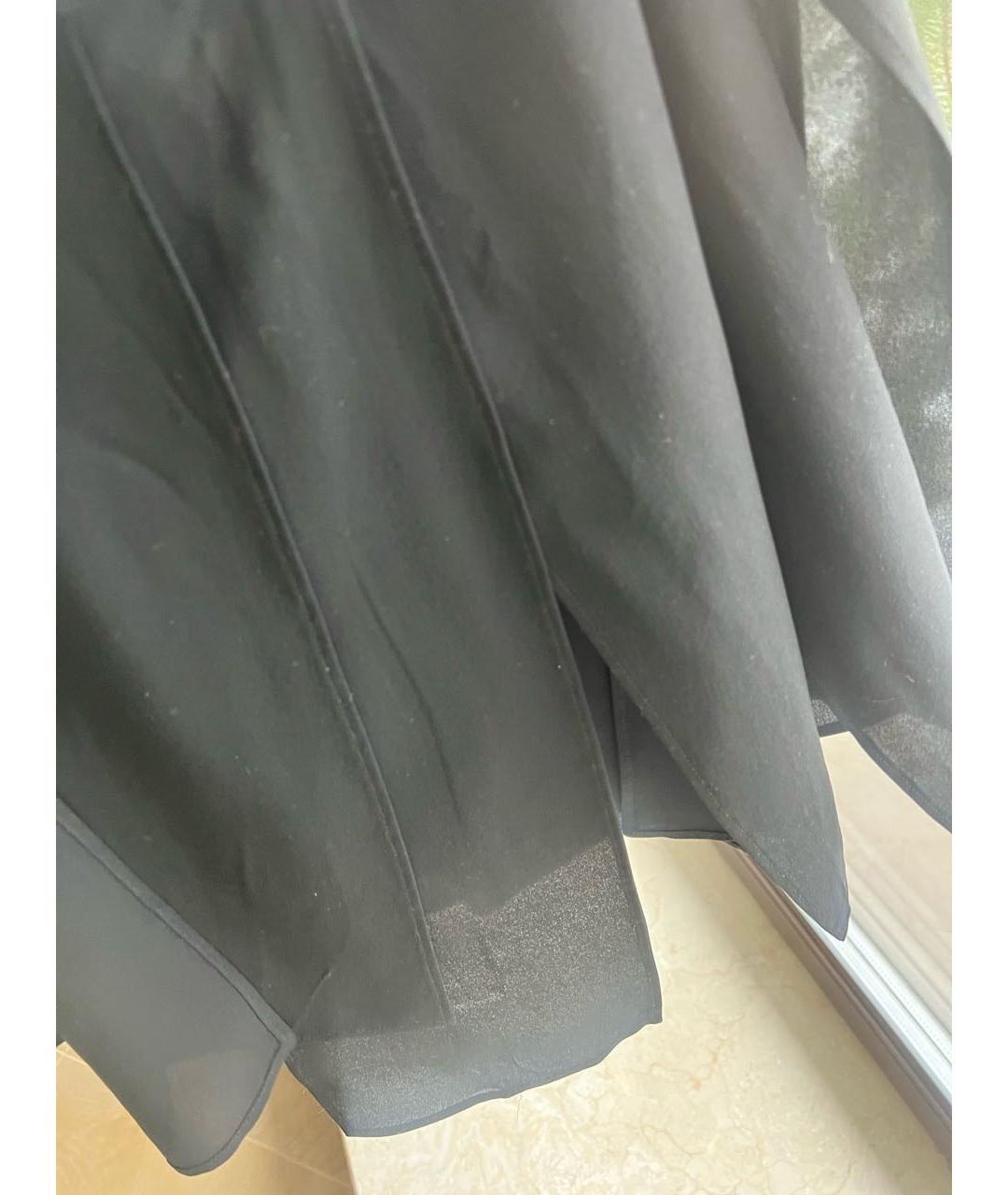 JIL SANDER Черная шелковая юбка мини, фото 4