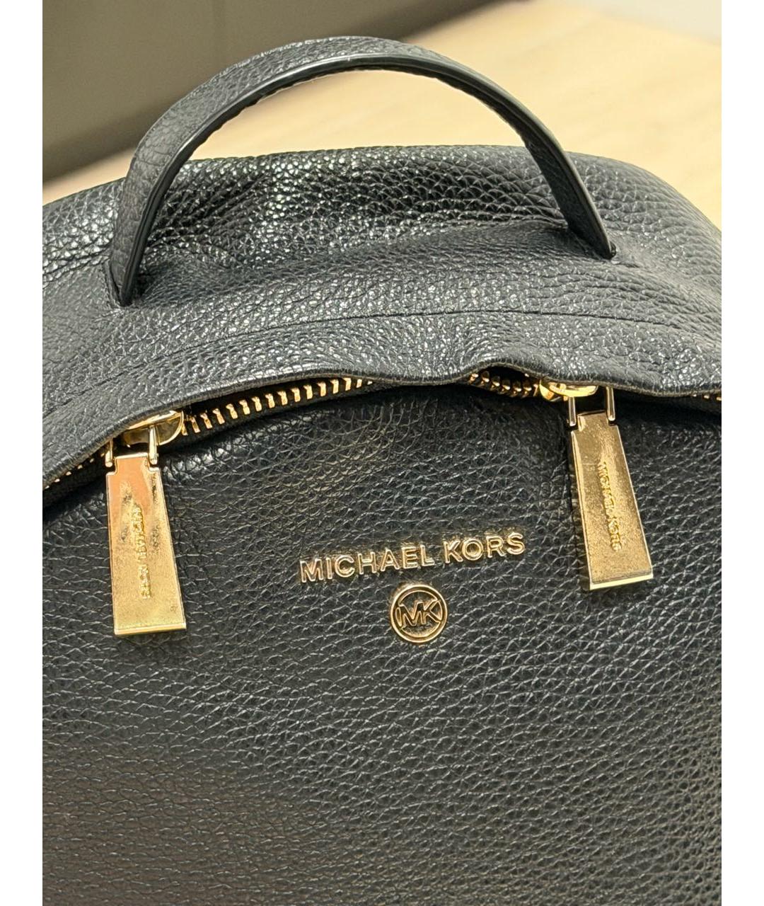 MICHAEL KORS Черный кожаный рюкзак, фото 4