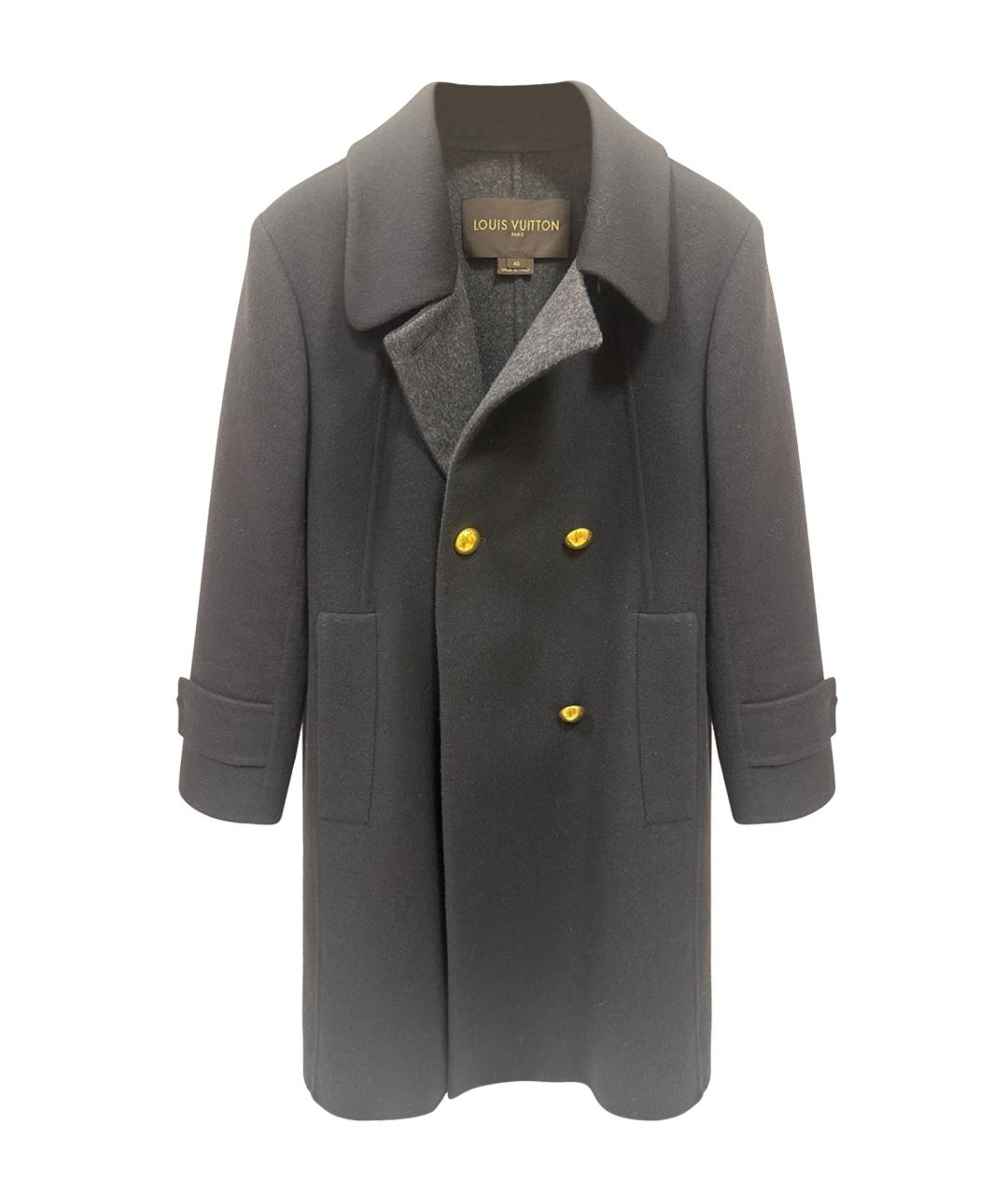 LOUIS VUITTON Черное шерстяное пальто, фото 1