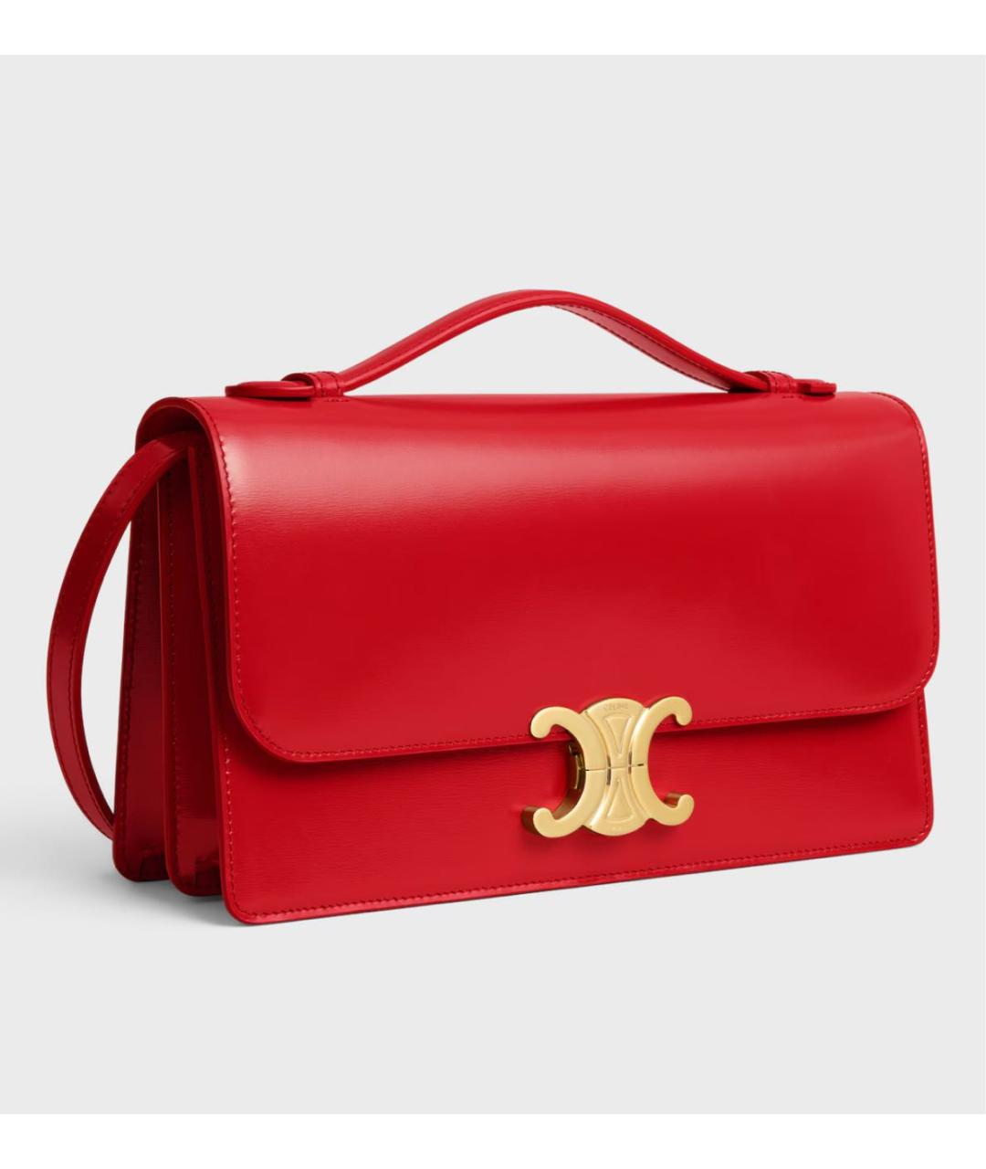 CELINE Красная кожаная сумка через плечо, фото 2