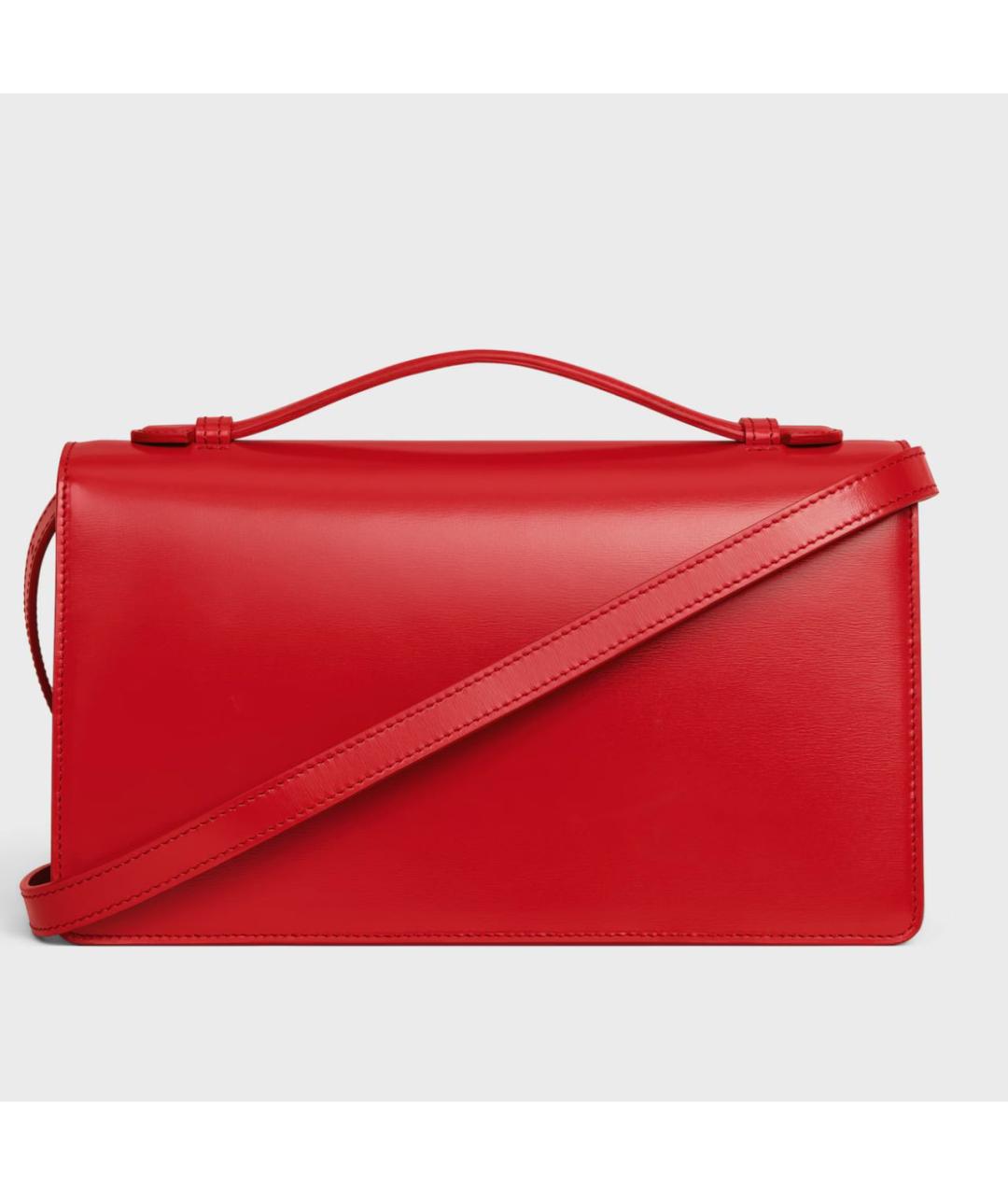 CELINE Красная кожаная сумка через плечо, фото 3