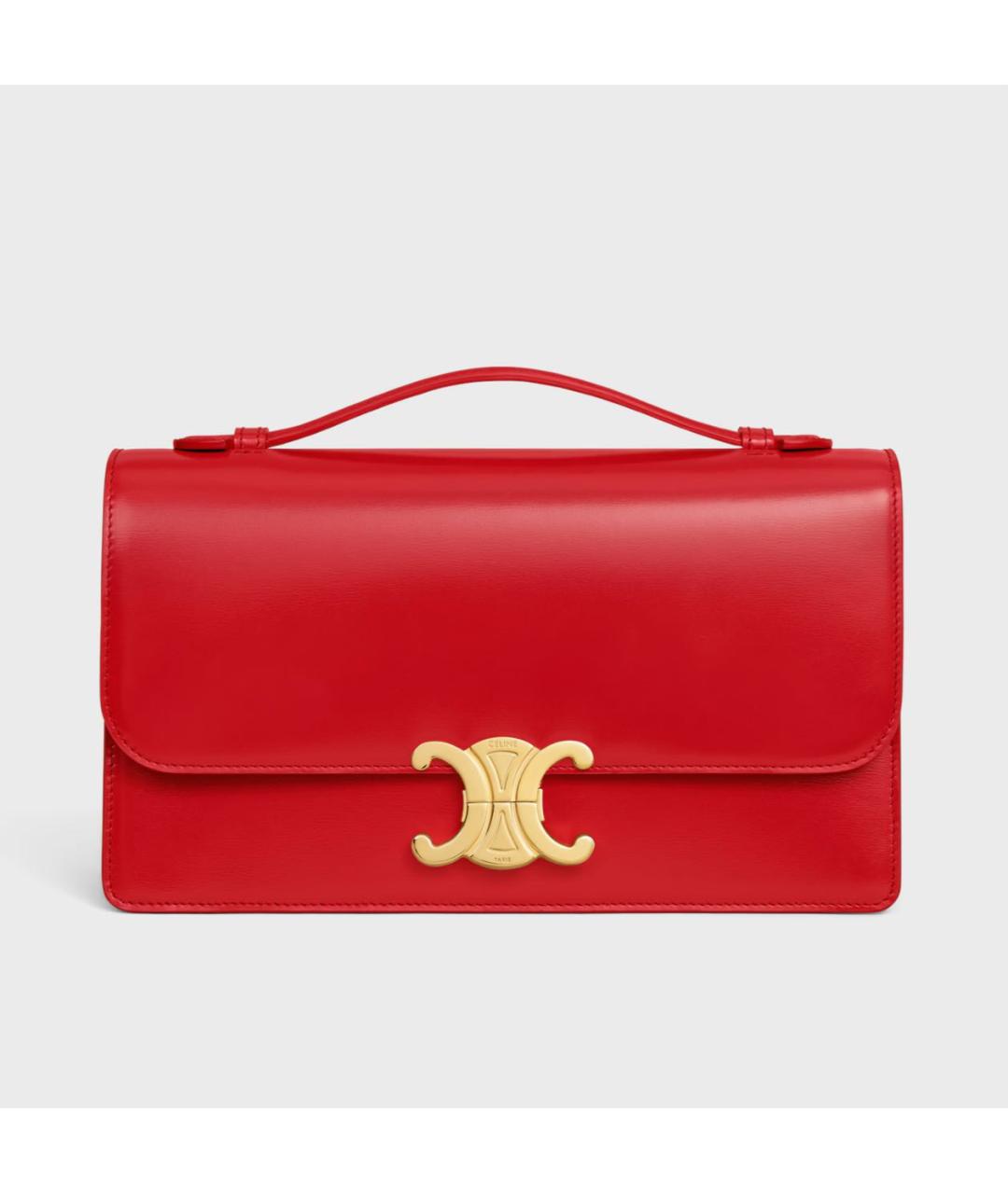 CELINE Красная кожаная сумка через плечо, фото 5
