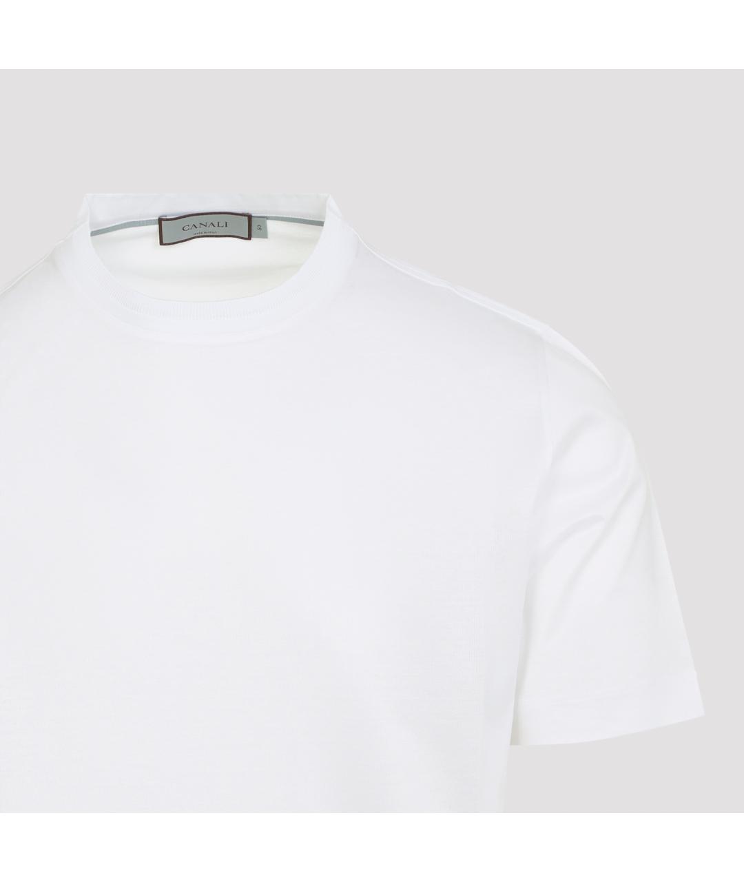 CANALI Белая хлопковая футболка, фото 3