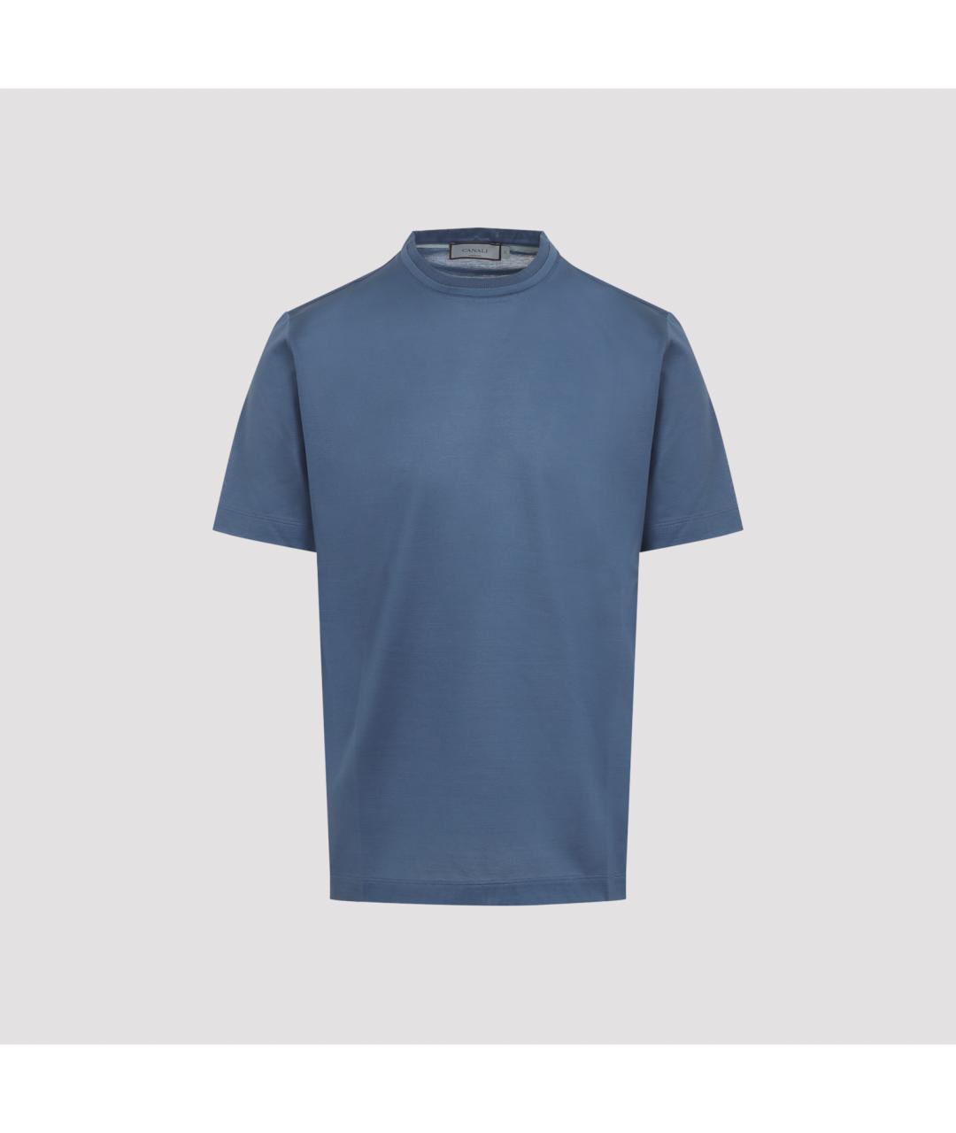CANALI Синяя хлопковая футболка, фото 2