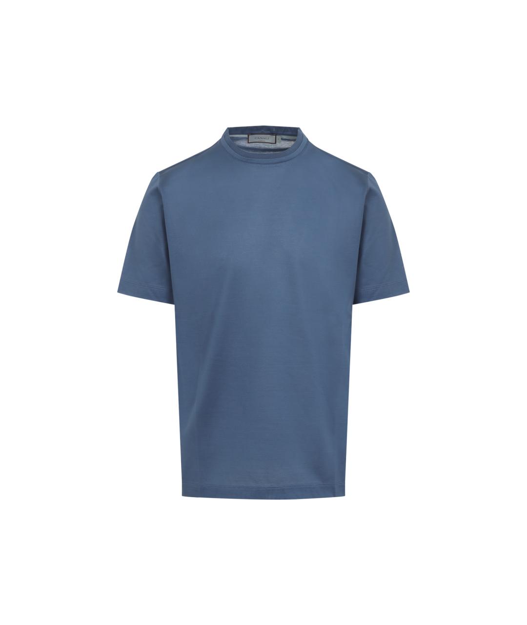 CANALI Синяя хлопковая футболка, фото 1