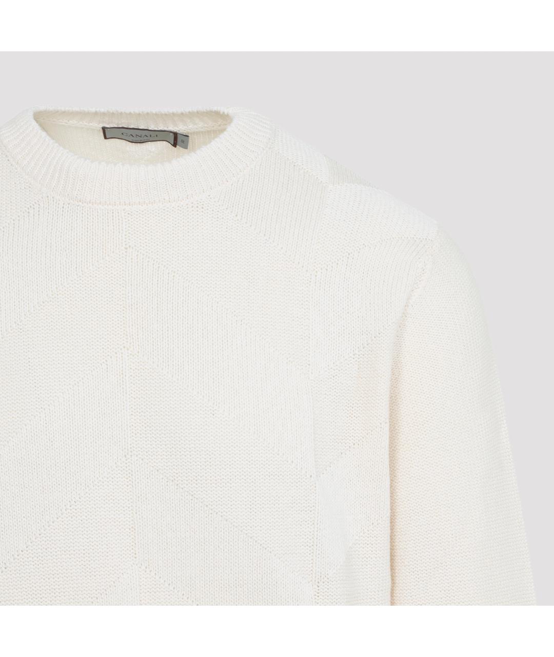 CANALI Белый хлопковый джемпер / свитер, фото 4