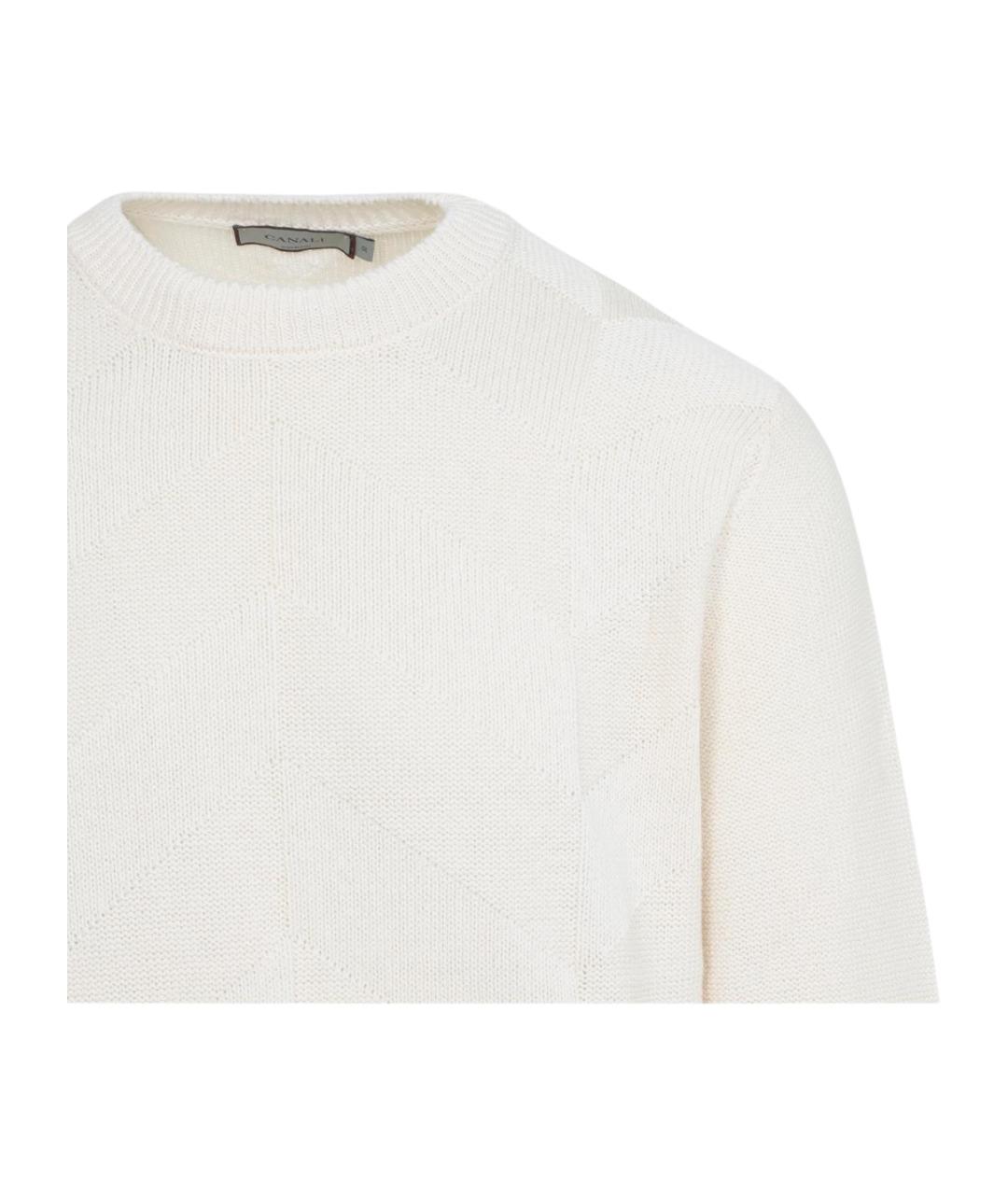CANALI Белый хлопковый джемпер / свитер, фото 3