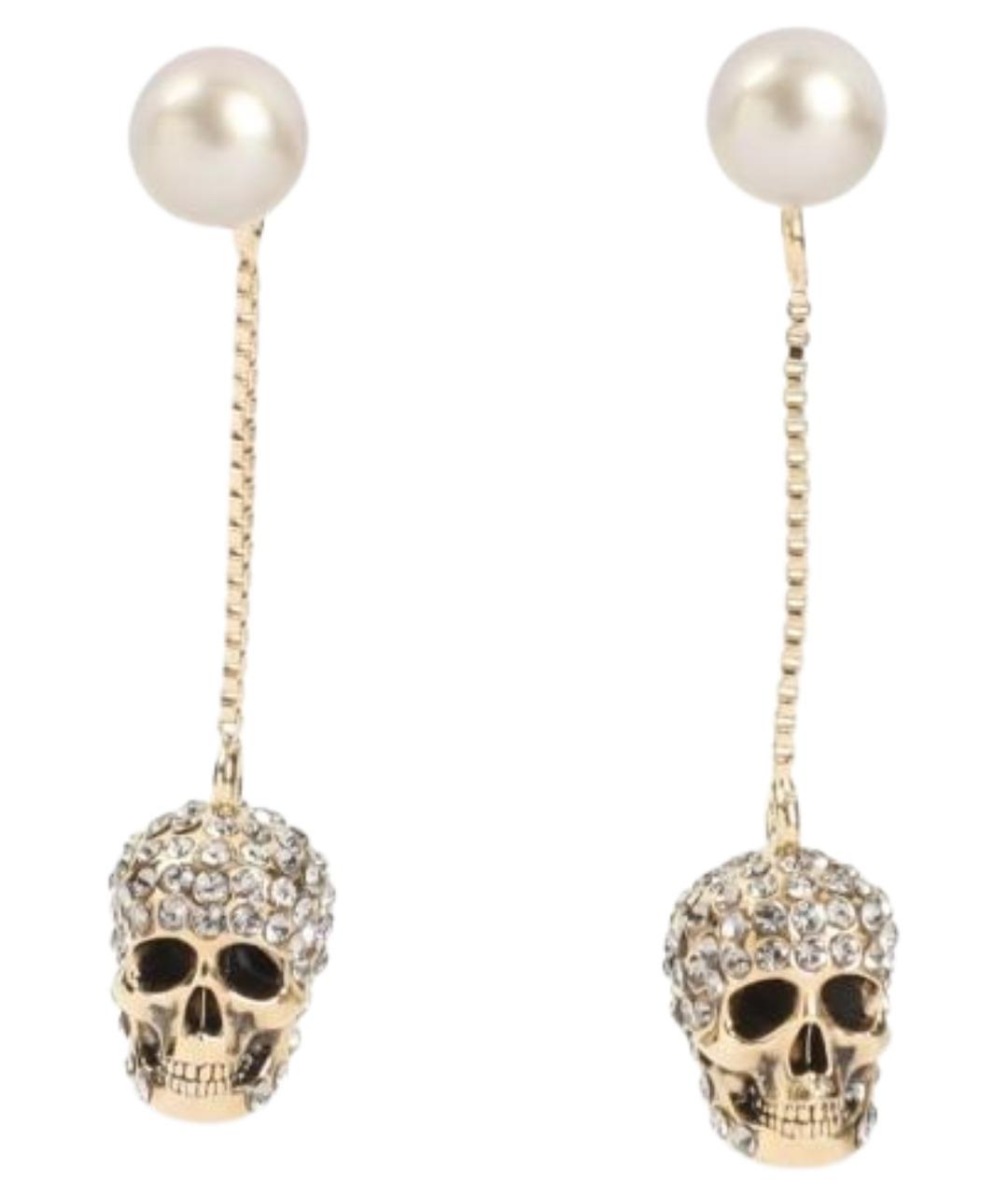 ALEXANDER MCQUEEN Золотые металлические серьги, фото 1