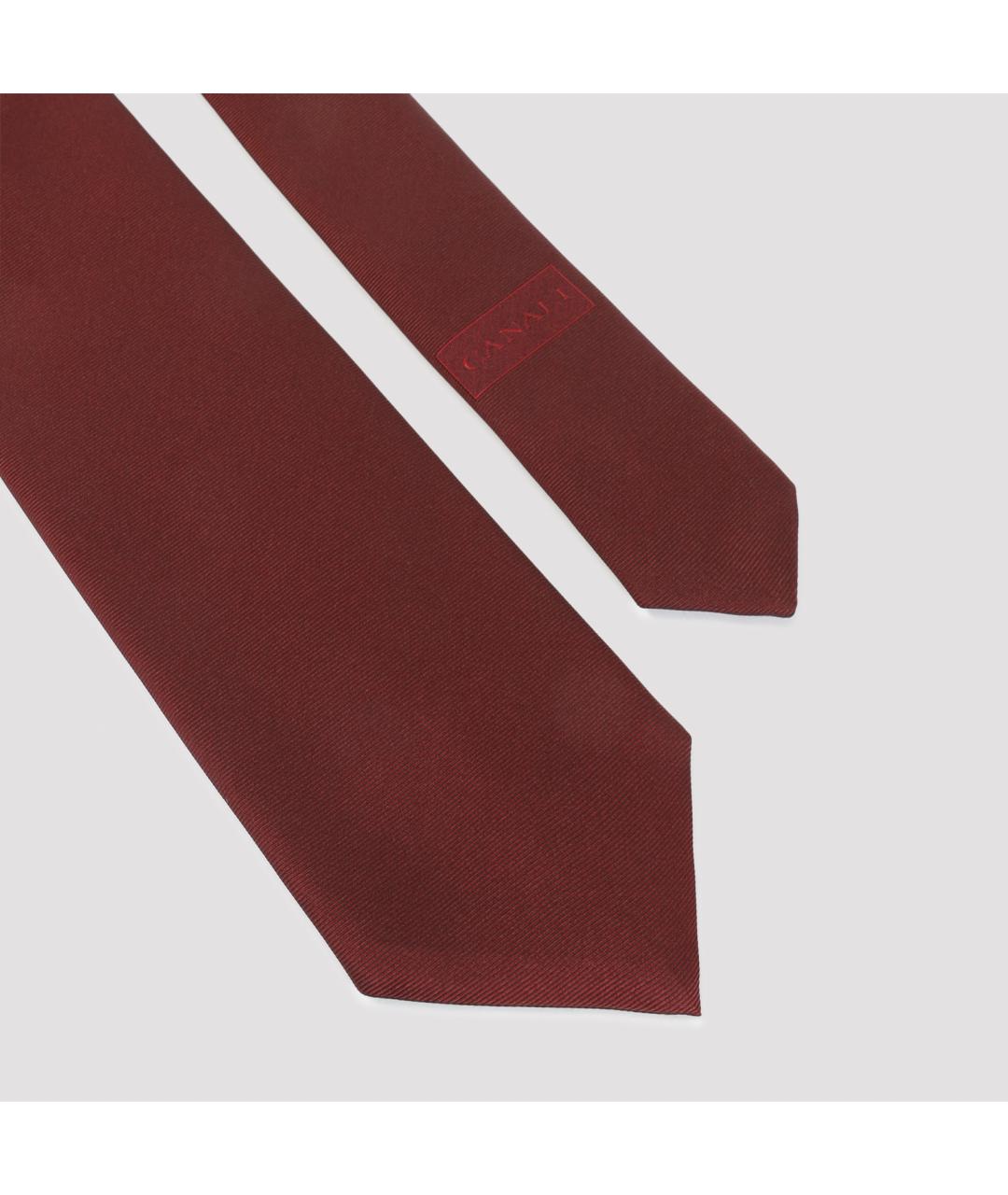 CANALI Бордовый шелковый галстук, фото 3