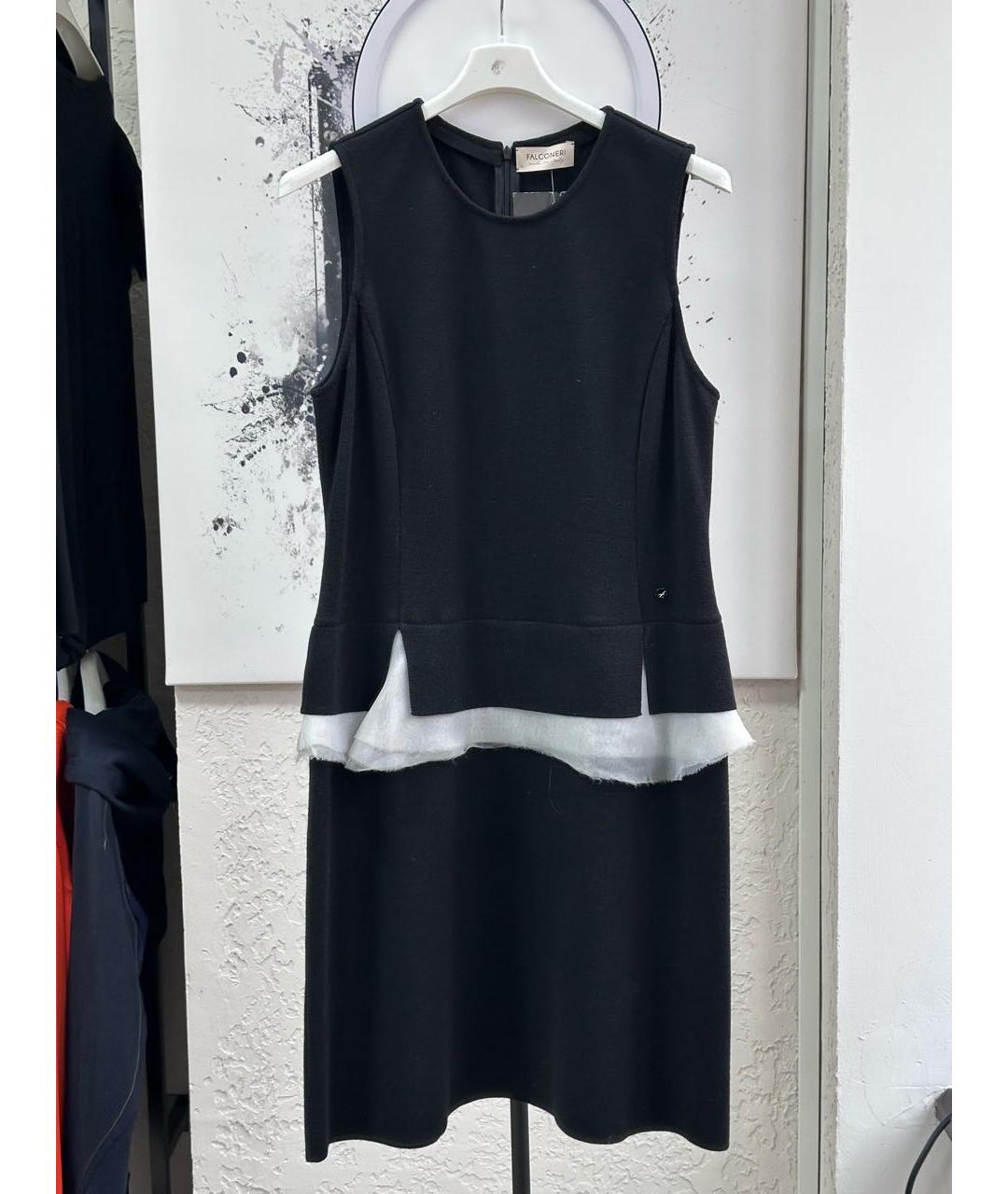 FALCONERI Черное шерстяное повседневное платье, фото 9