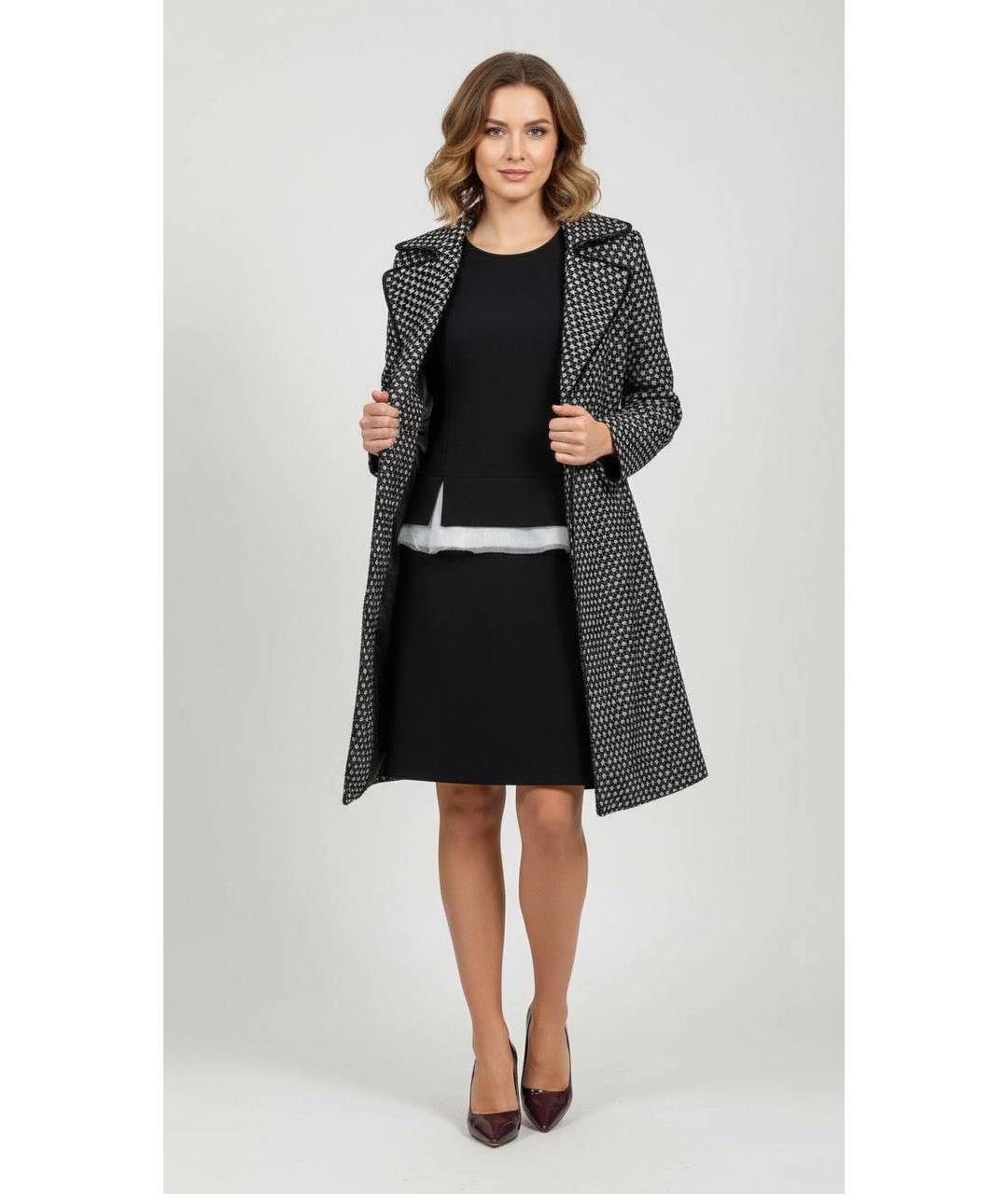 FALCONERI Черное шерстяное повседневное платье, фото 8