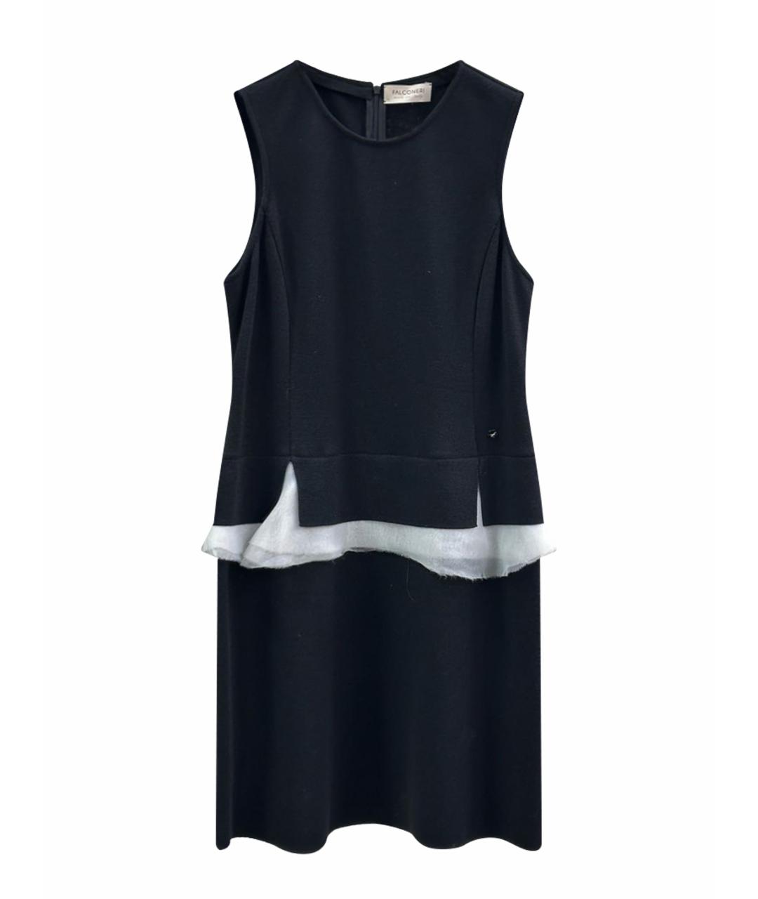 FALCONERI Черное шерстяное повседневное платье, фото 1