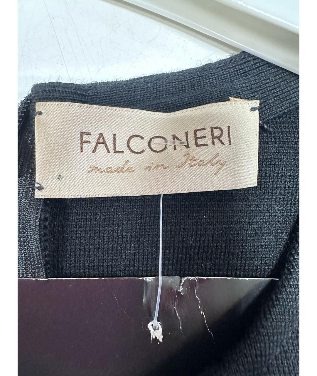 FALCONERI Черное шерстяное повседневное платье, фото 4