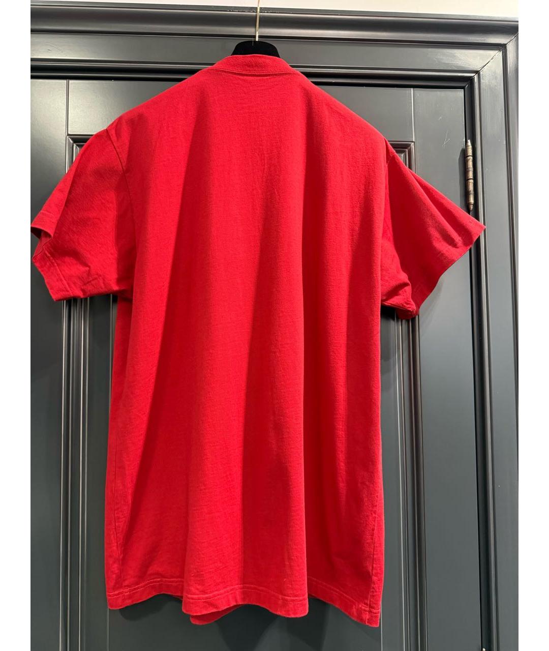 BALENCIAGA Красная хлопковая футболка, фото 3