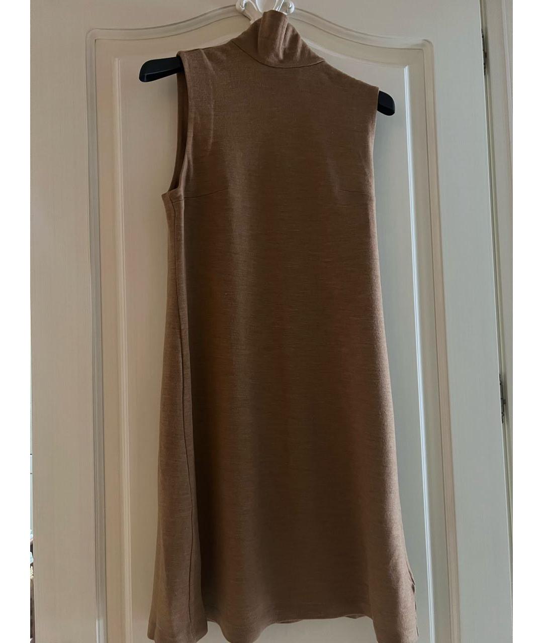 RALPH LAUREN Бежевое шерстяное повседневное платье, фото 5