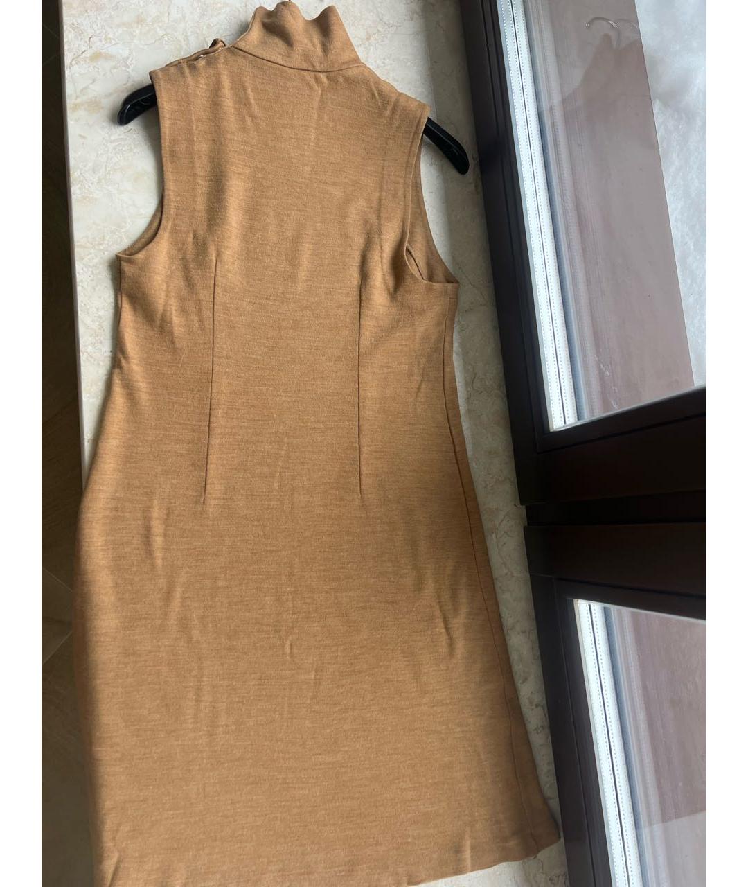 RALPH LAUREN Бежевое шерстяное повседневное платье, фото 2