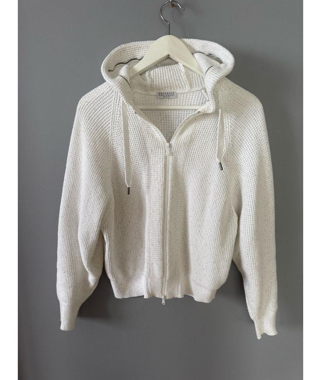 BRUNELLO CUCINELLI Белый хлопковый джемпер / свитер, фото 7