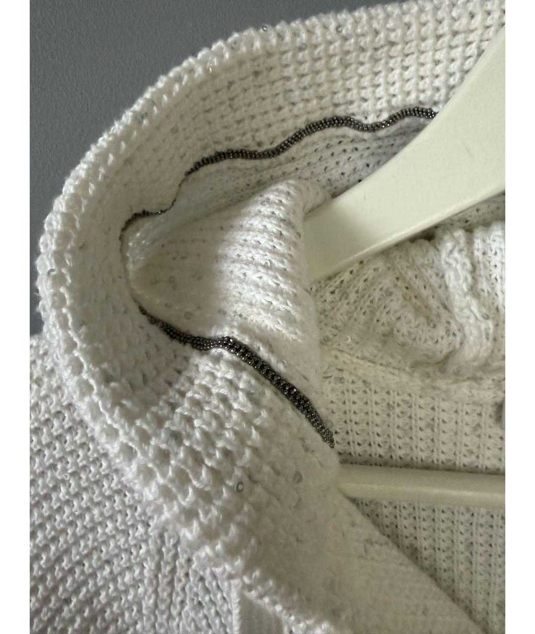 BRUNELLO CUCINELLI Белый хлопковый джемпер / свитер, фото 5