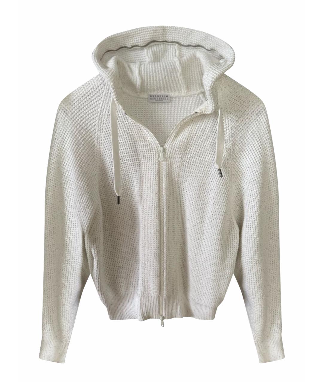 BRUNELLO CUCINELLI Белый хлопковый джемпер / свитер, фото 1