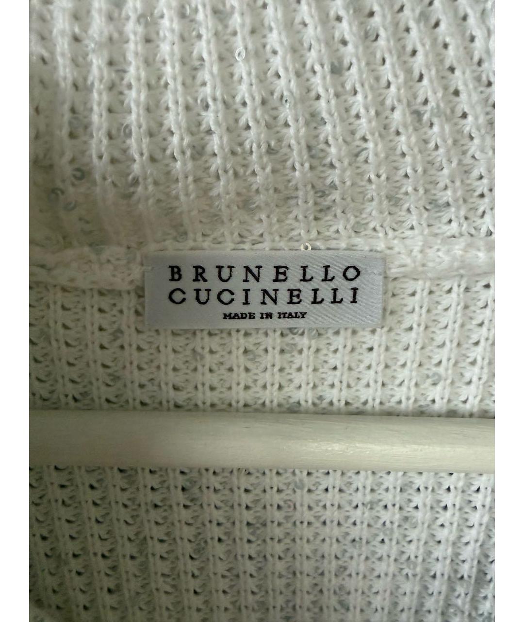 BRUNELLO CUCINELLI Белый хлопковый джемпер / свитер, фото 3