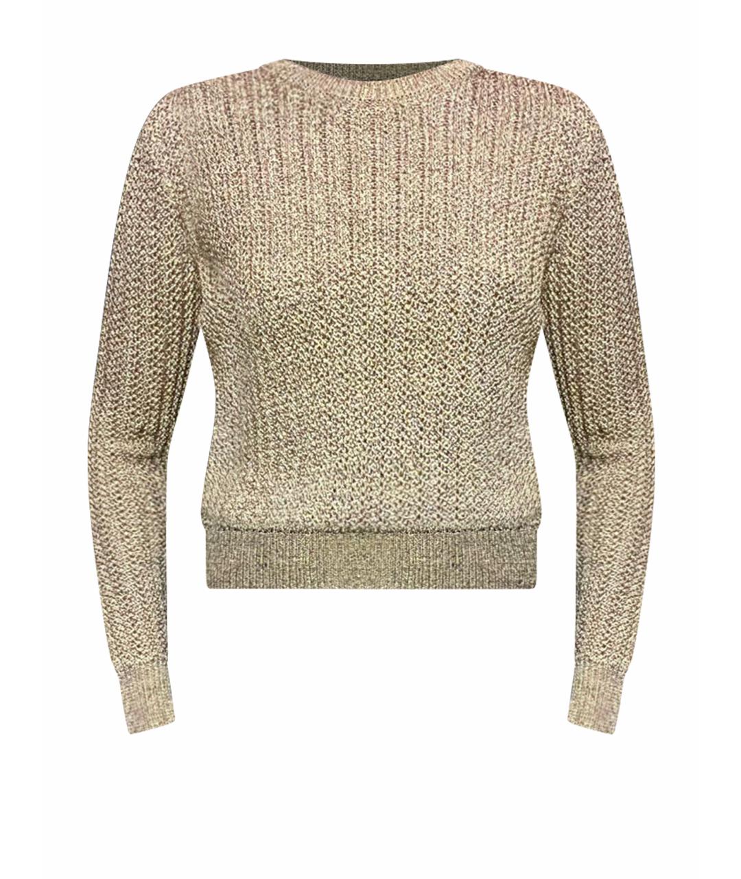 SAINT LAURENT Золотой вискозный джемпер / свитер, фото 1